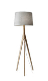 59" Tripod Floor Lamp With Brown Drum Shade