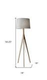 59" Tripod Floor Lamp With Brown Drum Shade