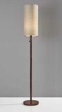 65" Solid Wood Traditional Shaped Floor Lamp With Beige Drum Shade