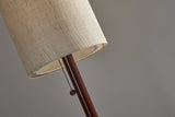 65" Solid Wood Traditional Shaped Floor Lamp With Beige Drum Shade