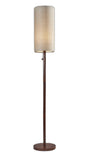 65" Solid Wood Traditional Shaped Floor Lamp With Beige Drum Shade