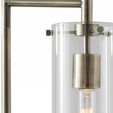 24" Brass Novelty With Clear Cylinder Shade