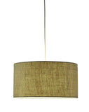 Burlap Fabric Light Brown Electric Drum Pendant Lamp