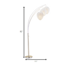 11" X 46"X 82" Brushed Steel Metal Arc Lamp