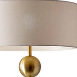 69" Brass Traditional Shaped Floor Lamp With White Drum Shade