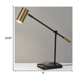 Tech Savvy Black Metal Led Charging Desk Lamp