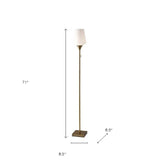 Brass Metal Floor Lamp With White Opal Wine Glass Shade