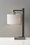 23" Gray Metal Novelty Table Lamp With White Empire Shade