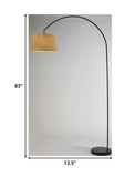 83" Steel Arc Floor Lamp With White Solid Color Empire Shade