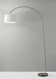 83" Steel Arc Floor Lamp With White Solid Color Empire Shade