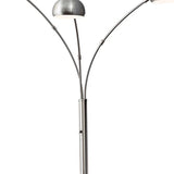 84" Steel Three Light Tree Floor Lamp With Silver Solid Color Bell Shade