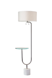 65" Tray Table Floor Lamp With White Drum Shade