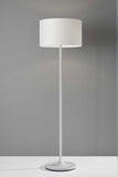 60" White Traditional Shaped Floor Lamp With White Drum Shade