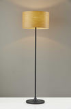 60" White Traditional Shaped Floor Lamp With White Drum Shade