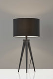 26" Tripod Floor Lamp With White Drum Shade