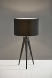 26" Tripod Floor Lamp With White Drum Shade