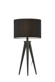 26" Tripod Floor Lamp With White Drum Shade