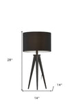 26" Tripod Floor Lamp With White Drum Shade