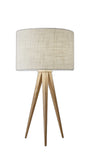 26" Tripod Floor Lamp With White Drum Shade