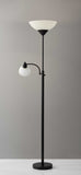 Torchiere Plus Chairside Floor Lamp In Black Metal