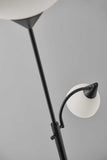 Torchiere Plus Chairside Floor Lamp In Black Metal