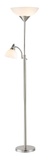 Torchiere Plus Chairside Floor Lamp In Black Metal