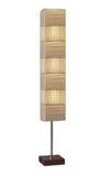 72" Column Floor Lamp With White Rectangular Shade