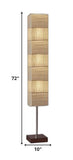 72" Column Floor Lamp With White Rectangular Shade