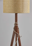 59" Tripod Floor Lamp With Brown Drum Shade