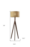 59" Tripod Floor Lamp With Brown Drum Shade