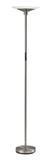 71" Steel Led Torchiere Floor Lamp With White Solid Color Cone Shade