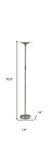 71" Steel Led Torchiere Floor Lamp With White Solid Color Cone Shade