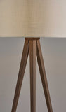 60" Tripod Floor Lamp With White Drum Shade