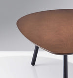 17" Black And Brown Solid Wood Round Nested Tables
