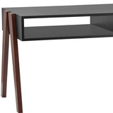 Modern Retro Black And Walnut Finish Coffee Table