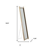 61" Natural Framed Cheval Standing Mirror