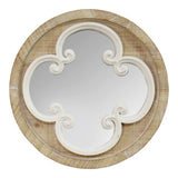 Coastal Whitewash Scrollwork Wall Mirror