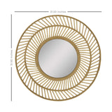 31.5 Boho Casual Woven Wicker Wall Mirror