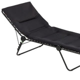 Premium Black Steel Black Cushion Chaise Lounge