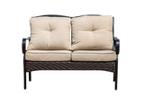 48" Beige Polyester Blend And Black Sofa