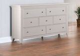57" Brown Solid Wood Double Dresser