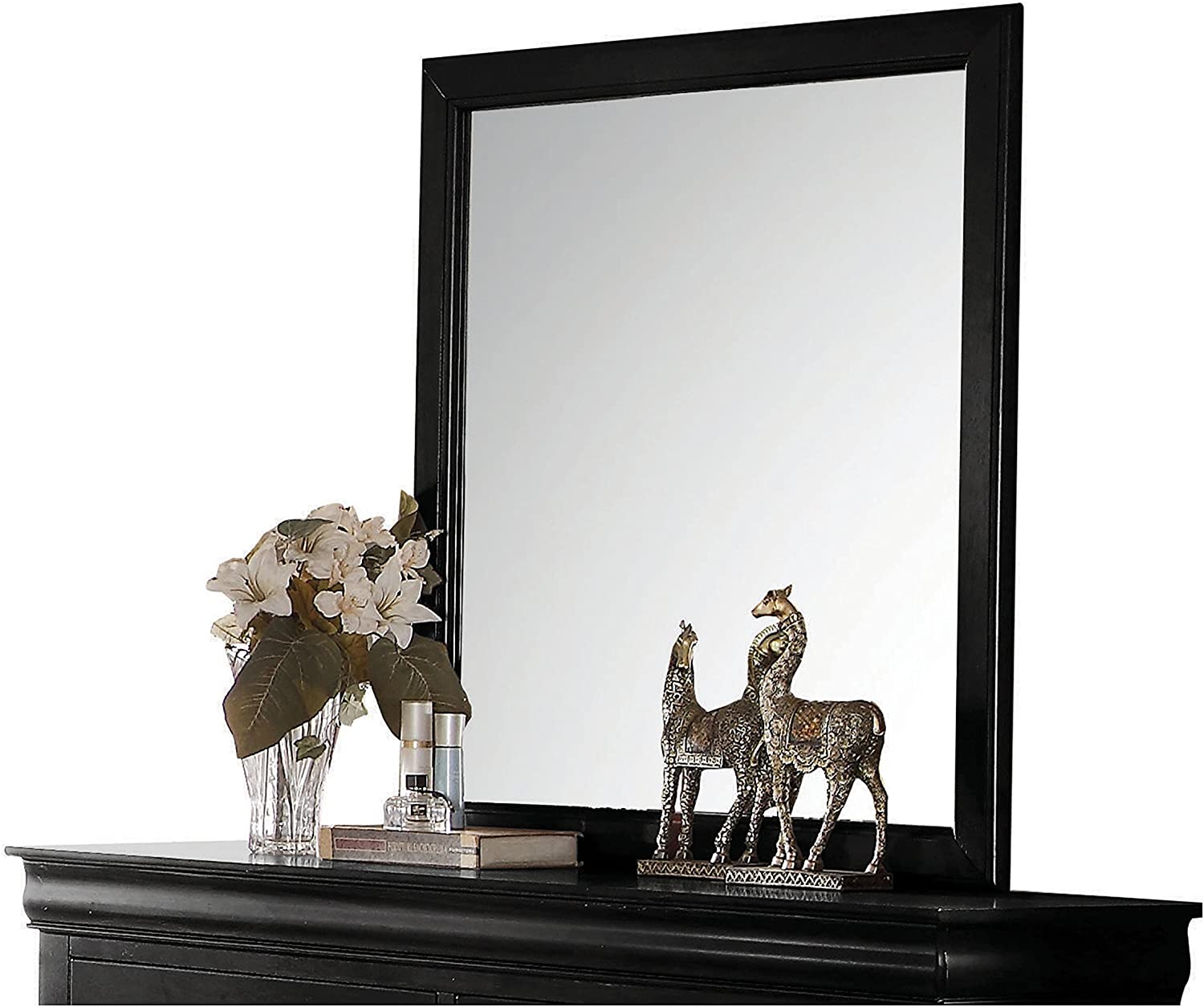 38" Dark Brown Framed Dresser Mirror