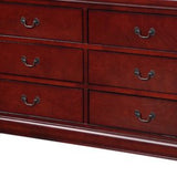 57" Brown Solid Wood Double Dresser