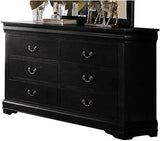 57" Brown Solid Wood Double Dresser