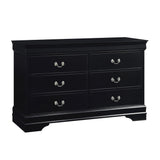 57" Brown Solid Wood Double Dresser