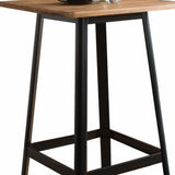 Square Natural And Black High Top Bar Table