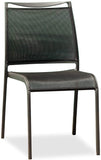 Set Of 2 Gray Stackable Aluminum Sling Armless Chairs