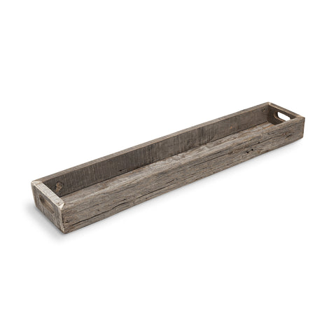 Large Natural Brown Reclaimed Wood With Grains And Knots Highlight Tray