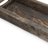 Small Natural Brown Reclaimed Wood With Grains And Knots Highlight Tray