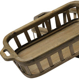 Set Of 2 Natural Finish Wood Nesting Trays